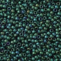 (706) Matte Color Iris Teal Toho perles de rocaille rondes, perles de rocaille japonais, (706) couleur mate iris sarcelle, 8/0, 3mm, Trou: 1mm, environ1110 pcs / 50 g