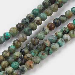 African Turquoise(Jasper) Natural African Turquoise(Jasper) Bead Strands, Round, 2mm, Hole: 0.6mm, about 170~180pcs/strand, 15.7 inch