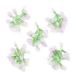 Violeta Colgantes de cuentas de semillas, encantos de la flor de la vida, violeta, 27~28x29~32x5~6 mm, agujero: 1 mm
