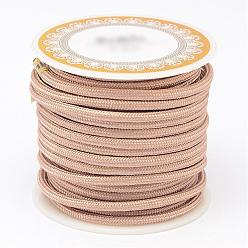 BurlyWood Braided Polyester Cords, Round, BurlyWood, 3mm, about 8.74 yards(8m)/roll