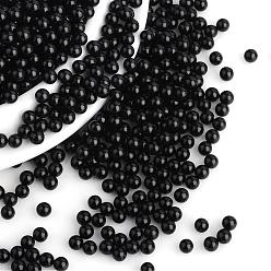 Negro Granos de acrílico de la perla de imitación, ningún agujero, rondo, negro, 4 mm, sobre 10000 unidades / bolsa