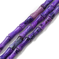 Calcite Natural Calcite Beads Strands, Column Bamboo Shape, Dyed & Heated, 12x4~5mm, Hole: 1mm,  about 34pcs/strand, 15.71~ 15.79 inch(39.9~40.1cm)