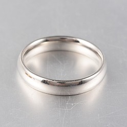 Color de Acero Inoxidable 304 anillos de banda lisos de acero inoxidable, color acero inoxidable, tamaño de EE. UU. 10 (19.8 mm)