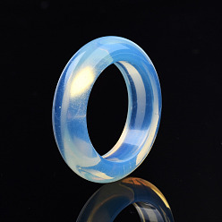 Опал Однотонное кольцо с опалитом, украшения из драгоценных камней для женщин, размер США 5 1/2 (16.1 мм) ~ размер США 8 3/4 (18.7 мм)