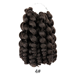Noir Cheveux bouclés au crochet, collection africaine crochet tressage cheveux, fibre basse température résistante à la chaleur, court et bouclé, noir, 8 pouces (20.3 cm) 20 brins/pc