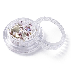 Lila Kits de accesorios de decoración de uñas, incluyendo cabujones de diamantes de imitación de vidrio, fornituras de hierro, cabujones acrílicos, lila, 2~14.5x2~12x3.5~5 mm, cuadro: 44x16 mm
