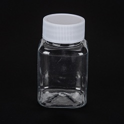 Clear 2.7 oz Airtight Travel Bottle, PET Plastic Storage Bottles, for liquid, cosmetic, Capsule, Tablet, with PE Screw Top Lid, Clear, 4.45x4.45x7.7cm