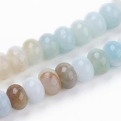 Flower Amazonite Natural Flower Amazonite Beads Strands, Rondelle, 6x4mm, Hole: 1mm, about 96pcs/strand, 15.1 inch(38.5cm)