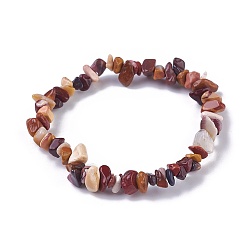 Mokaite Bracelets extensible perles de mookaite naturelles, avec du fil de cristal élastique coréen, 2 pouces ~ 2-1/8 pouces (5.2~5.3 cm)