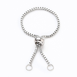 Stainless Steel Color Adjustable 316 Surgical Stainless Steel Box Chain Slider Ring Making, Bolo Chain Ring Making, Stainless Steel Color, 1.2mm, Inner Diameter: 1 inch(2.7cm)