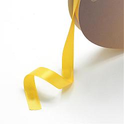 Gold Satin Ribbon, Single Face Satin Ribbon, Nice for Party Decorate, Gold, 1/4 inch(6mm), 100yards/roll(91.44m/roll)