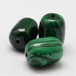 Malachite Cire gourde perles de malachite naturelle, 12x8mm, Trou: 1mm