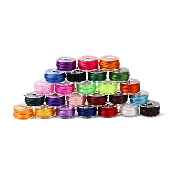 Color mezclado 25 rollos 25 hilo de cristal elástico redondo de color, hilo de cuentas elástico, para hacer la pulsera elástica, color mezclado, 1 mm, aproximadamente 6.56 yardas (6 m) / rollo, 1 rollo / color