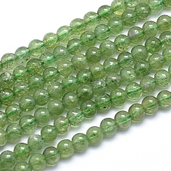 Apatite Brins de perles naturelles d'apatite verte, ronde, 4mm, Trou: 1mm, Environ 93 pcs/chapelet, 15.3 pouce (39 cm)