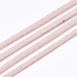Pink Cordón del ante de imitación, encaje de imitación de gamuza, rosa, 2.5~2.8x1.5 mm, aproximadamente 1.09 yardas (1 m) / hebra