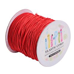 Red Elastic Cord, with Nylon Outside and Rubber Inside, Round, Red, 1mm, 109.36yards/roll(100m/roll)