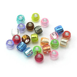 Couleur Mélangete Perles acryliques, colonne, couleur mixte, taille: environ 4mm de diamètre, Trou: 2mm, à propos de 14500/500 g