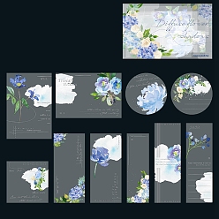 Aciano Azul Bloc de papel floral para álbum de recortes, para álbum de recortes de bricolaje, tarjeta de felicitación, documento de antecedentes, azul aciano, 65x115 mm