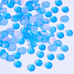 Озёрно--синий Кабошоны из смолы, ногтей декоративные аксессуары, полукруглый, Плут синий, 6x3 мм