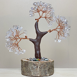 Quartz Crystal Natural Quartz Crystal Tree Ornaments, Resin Home Display Decorations, Reiki Energy Stone for Healing, 120mm