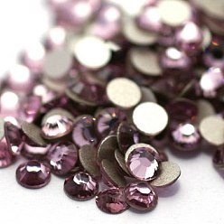 Light Amethyst Glass Flat Back Rhinestone, Grade A, Back Plated, Faceted, Half Round, Light Amethyst, 3~3.2mm, about 1440pcs/bag