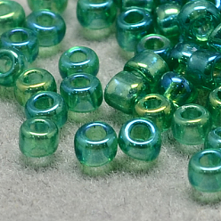 Aigue-Marine Moyen 12/0 grader des perles de rocaille en verre rondes, couleurs transparentes arc, aigue-marine moyenne, 12/0, 2x1.5mm, Trou: 0.9mm, environ 30000 pcs / sachet 