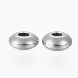 Stainless Steel Color 201 Stainless Steel Spacer Beads, Disc, Stainless Steel Color, 6x3mm, Hole: 2mm