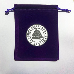 Triangle Runes Velvet Jewelry Storage Drawstring Pouches, Rectangle Jewelry Bags, for Witchcraft Articles Storage, Triangle, 15x12cm
