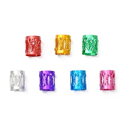 Mixed Color Aluminum Dreadlocks Beads Hair Decoration, Hair Coil Cuffs, Mixed Color, 9x8mm, Hole: 7mm