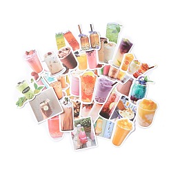 Drink Colorful Bubble Tea Pearl Milk Fruit Tea Stickers, Vinyl Waterproof Decals, for Water Bottles Laptop Phone Skateboard Decoration, Drink Pattern, 3.3x2.5x0.02cm, 90pcs/bag