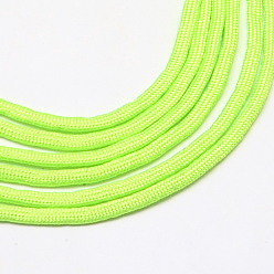 Jaune Vert 7 âmes intérieures cordes en polyester et spandex, couleur unie, pour la fabrication de bracelets en corde, jaune vert, 4~5mm, environ 109.36 yards (100m)/paquet, 420~500g / bundle