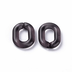 Gray Transparent Acrylic Linking Rings, Quick Link Connectors, for Cable Chains Making, Oval, Gray, 24x18x5mm, Inner Diameter: 13x7mm, about 403pcs/500g