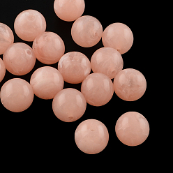 Corail Clair Pierres gemmes d'imitation acrylique, ronde, corail lumière, 10mm, trou: 2 mm, environ 925 pcs / 500 g