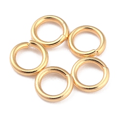 Real 24K Gold Plated Rack Plating Brass Jump Rings, Open Jump Rings, Long-Lasting Plated, Real 24K Gold Plated, 4x0.8mm, 20 Gauge, Inner Diameter: 2.5mm