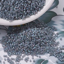 (DB0863) Matte Transparent Gray AB MIYUKI Delica Beads, Cylinder, Japanese Seed Beads, 11/0, (DB0863) Matte Transparent Gray AB, 1.3x1.6mm, Hole: 0.8mm, about 20000pcs/bag, 100g/bag