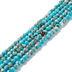 Bleu Ciel Regalite naturelle / jaspe impérial / perles de jaspe de sédiments marins, teint, ronde, bleu ciel, 3mm, Trou: 0.8mm, Environ 140 pcs/chapelet, 15.94'' (40.5 cm)