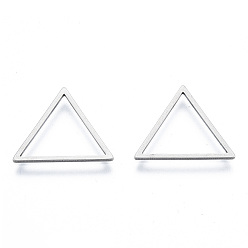 Stainless Steel Color 201 Stainless Steel Linking Rings, Triangle, Stainless Steel Color, 16x18.5x1mm, Inner Diameter: 13x13mm