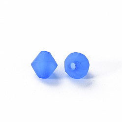 Bleu Royal Perles acryliques givrés, facette, cône, bleu royal, 6x5.5mm, Trou: 1.5mm, environ6770 pcs / 500 g