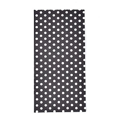 Black Eco-Friendly Polka Dot Pattern Kraft Paper Bags, Gift Bags, Shopping Bags, Rectangle, Black, 18x9x6cm