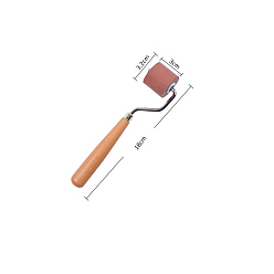 Светло-Коралловый Деревянный ролик для брайера, с ручкой, для аппликатора краски кисть, инструмент для рисования маслом, свет коралловый, 18 см, ролик: 32x30мм
