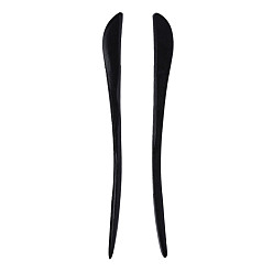 Negro Hallazgos de palos de pelo de madera de schima vintage, accesorios para el cabello para mujeres, negro, 190x17x7 mm
