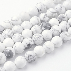 Howlite Howlite naturelle rangées de perles, ronde, 10~10.5mm, Trou: 1.5mm, Environ 38 pcs/chapelet, 15.3 pouce (39 cm)