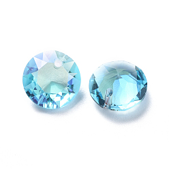 Aguamarina Encantos de cristal rhinestone, facetados, plano y redondo, aguamarina, 10x5.3 mm, agujero: 1.2 mm