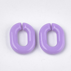 Pourpre Moyen Anneaux liant acrylique, connecteurs à liaison rapide, pour la fabrication de chaînes de bijoux, ovale, support violet, 19x14x4.5mm, trou: 11x5.5 mm, environ 680 pcs / 500 g
