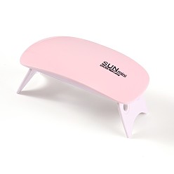 Pink 6W Plastic Portable Nail Dryer, LED UV Lamp for Curing Nail, Gel Polish Fast-Dry, Support USB Charge, Pink, 13x6x5.2cm