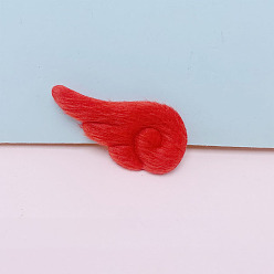 Roja Forma de ala de ángel para coser en accesorios de adorno esponjosos de doble cara, decoración artesanal de costura diy, rojo, 48x24 mm