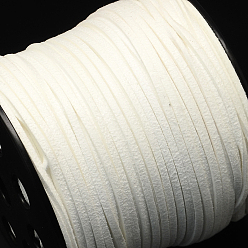 Blanco Cordón del ante de imitación, encaje de imitación de gamuza, blanco, 2.7x1.4 mm, aproximadamente 98.42 yardas (90 m) / rollo