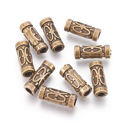 Bronce Antiguo Estilo tibetano cuentas tubo de aleación, sin plomo y cadmio, Bronce antiguo, 13x5 mm, agujero: 2.5 mm