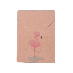 BurlyWood Cardboard Necklace Display Cards, Rectangle with Flamingo Pattern, BurlyWood, 6.95x5x0.05cm