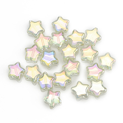 Pale Goldenrod Electroplate Glass Beads, AB Color Plated, Star, Pale Goldenrod, 8x4mm, Hole: 1mm